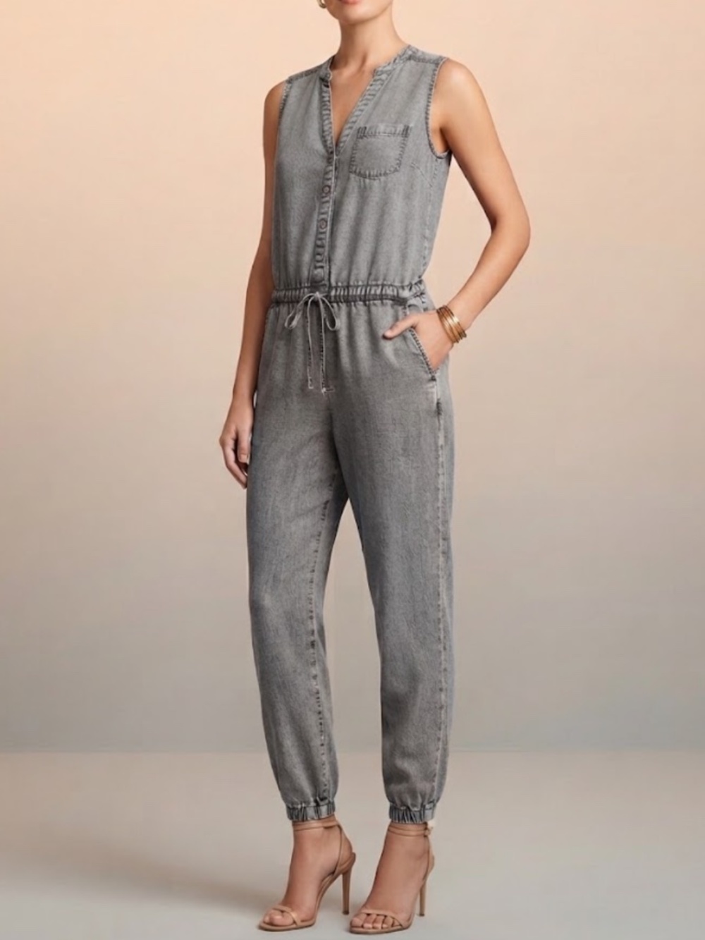 AG Adriano Goldschmeid Francés Jumpsuit Sulfur Dyed Washed Out Charcoal Casual